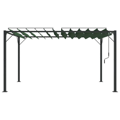 Gazebo with Louvered Roof 3 x 4 x 2.14 m Green