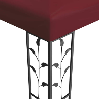 Gazebo 3.97 x 2.96 x 2.68 m Wine Red Polyester and Steel