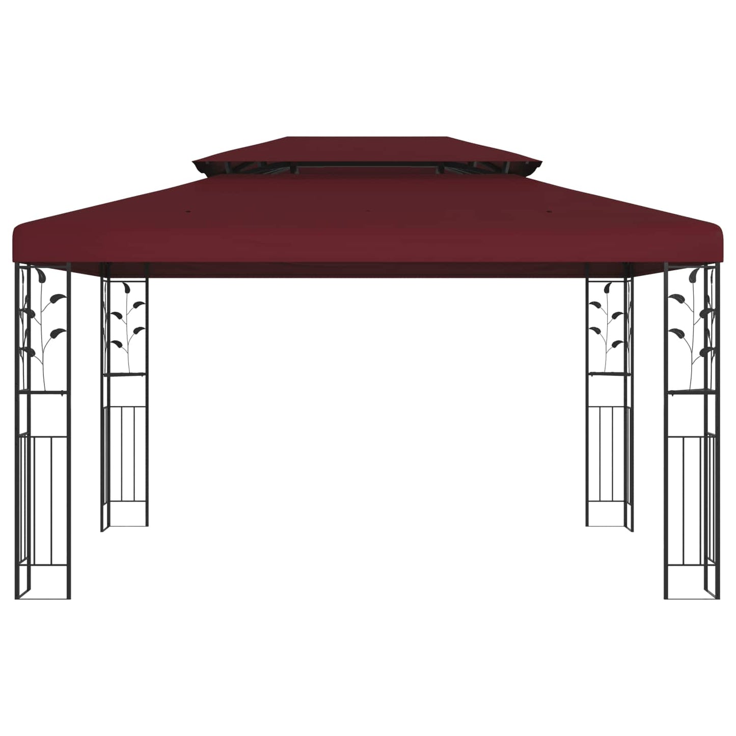 Gazebo 3.97 x 2.96 x 2.68 m Wine Red Polyester and Steel