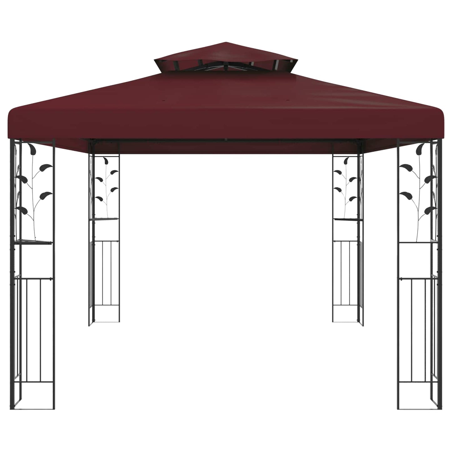 Gazebo 3.97 x 2.96 x 2.68 m Wine Red Polyester and Steel