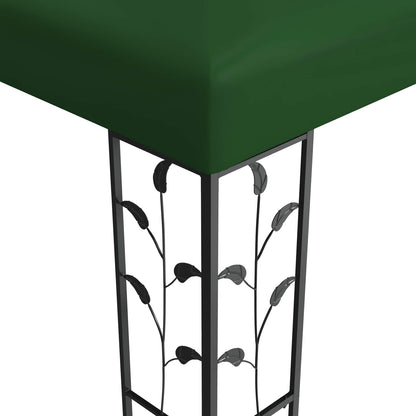 Gazebo 3.97 x 2.96 x 2.68 m Green Polyester and Steel
