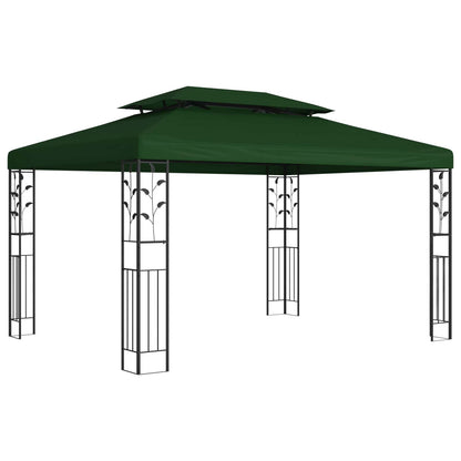 Gazebo 3.97 x 2.96 x 2.68 m Green Polyester and Steel