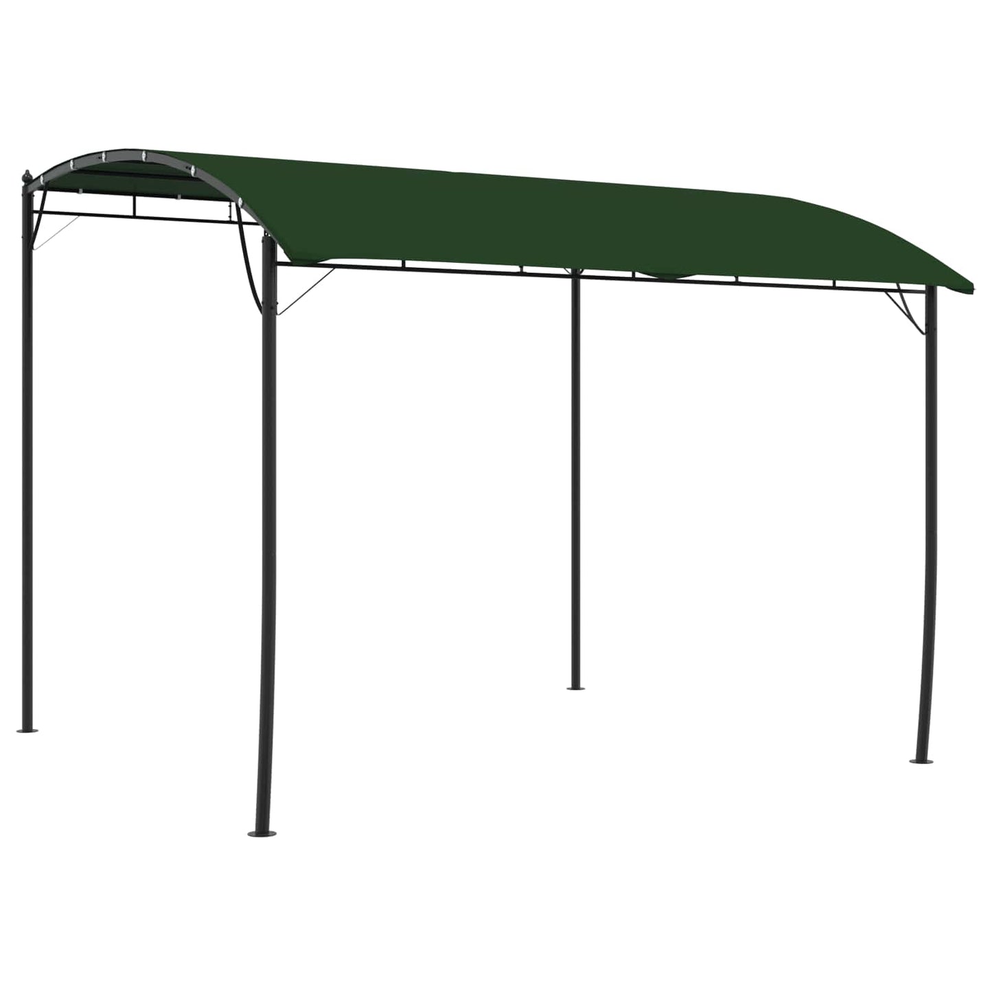 Gazebo 3 x 3 x 2.55 m Green Powder-Coated Steel and Fabric