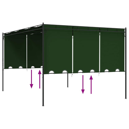 Gazebo 4 x 3 x 2.3 m Green Polyester and Steel