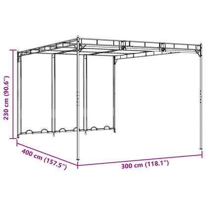 Gazebo 4 x 3 x 2.3 m Green Polyester and Steel