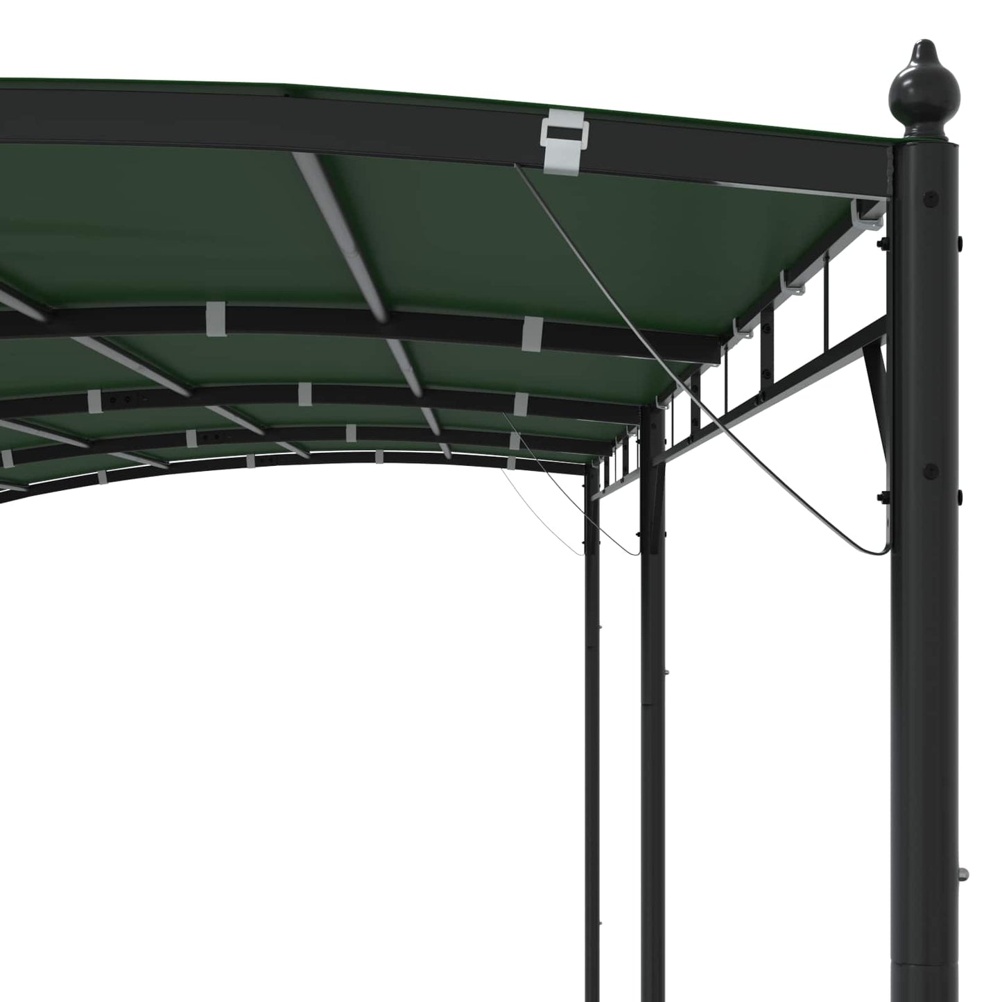 Gazebo 6 x 3 x 2.55 m Green Powder-Coated Steel and Fabric