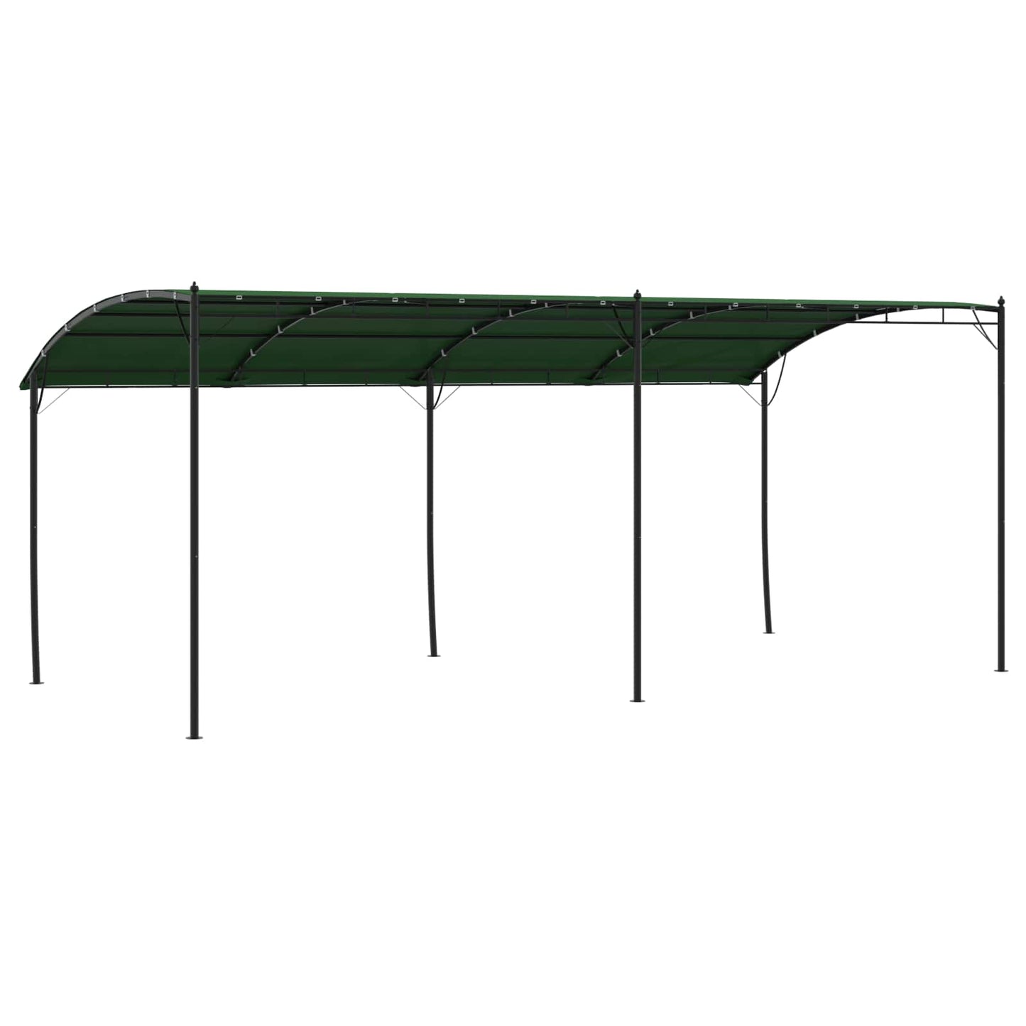 Gazebo 6 x 3 x 2.55 m Green Powder-Coated Steel and Fabric