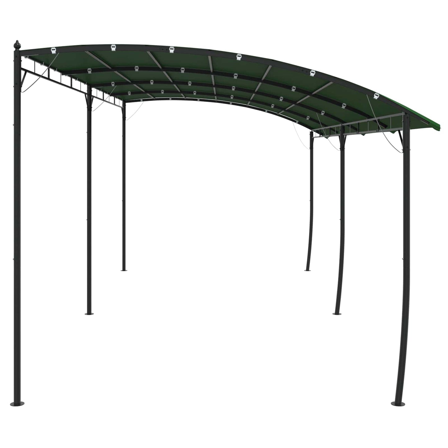 Gazebo 6 x 3 x 2.55 m Green Powder-Coated Steel and Fabric