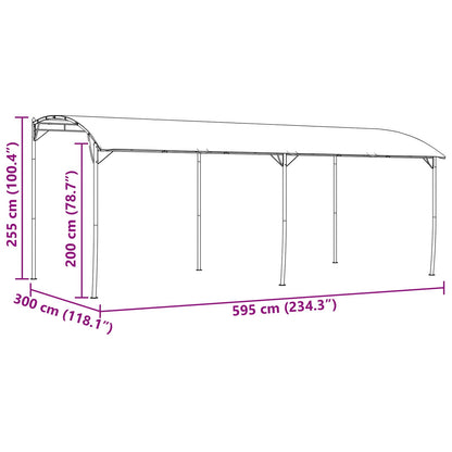 Gazebo 6 x 3 x 2.55 m Green Powder-Coated Steel and Fabric