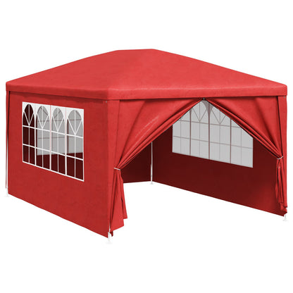 Party Tent 400 x 300 x 255 cm Red PE and Steel