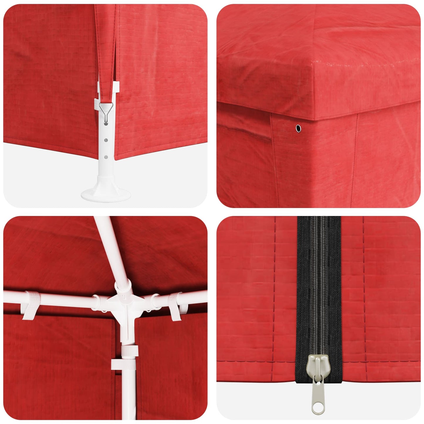Party Tent 600 x 300 x 255 cm Red PE and Steel