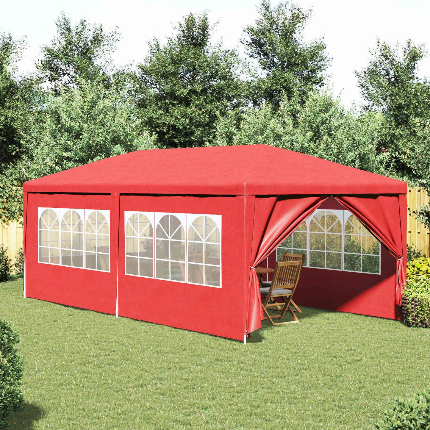 Party Tent 600 x 300 x 255 cm Red PE and Steel
