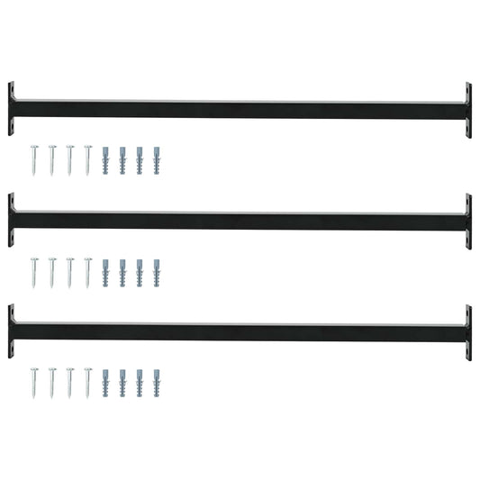 Adjustable Window Safety Bar 3 pcs 710 -1200 mm Steel Black