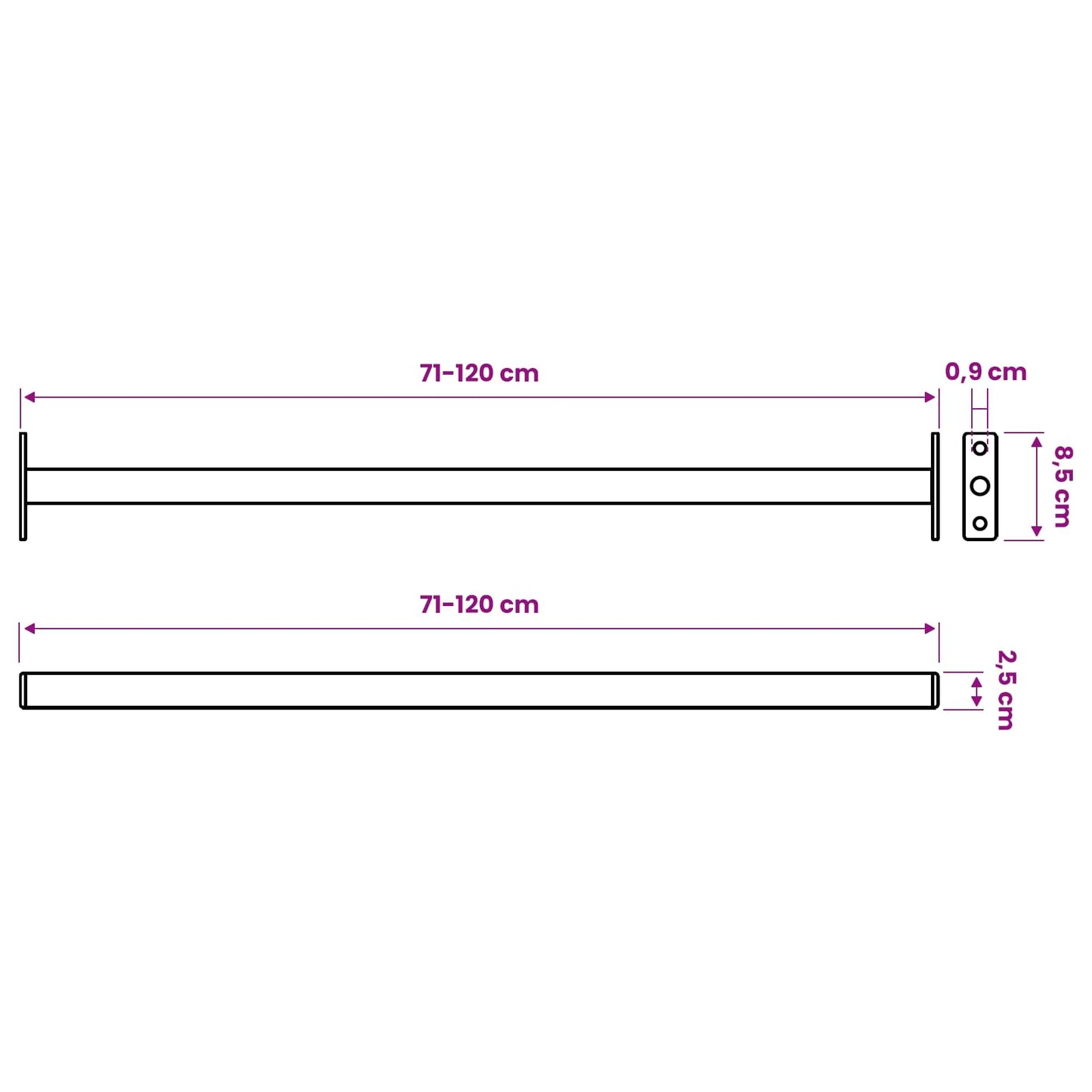 Adjustable Window Safety Bar 3 pcs White Steel