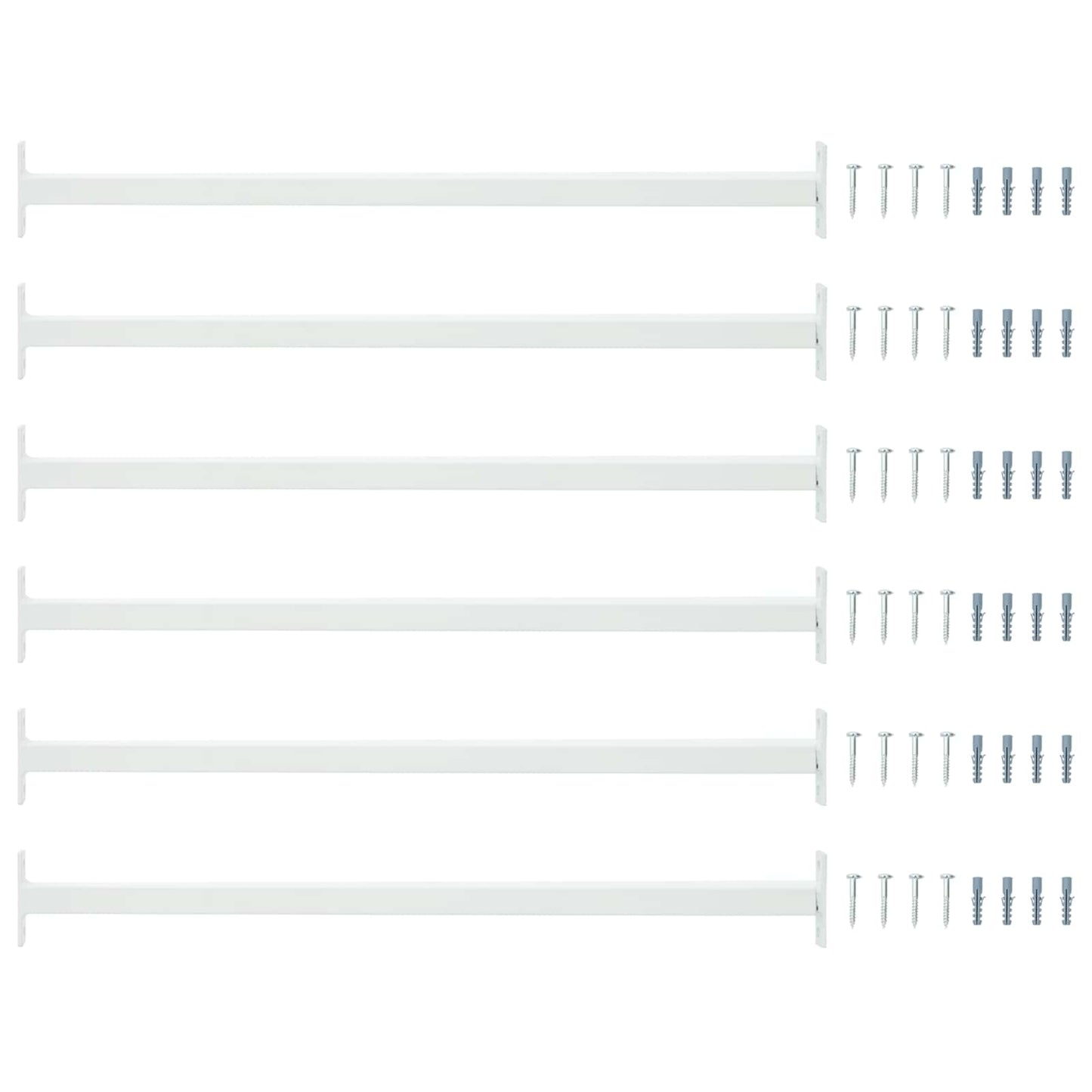Adjustable Window Safety Bar 6 pcs White Steel
