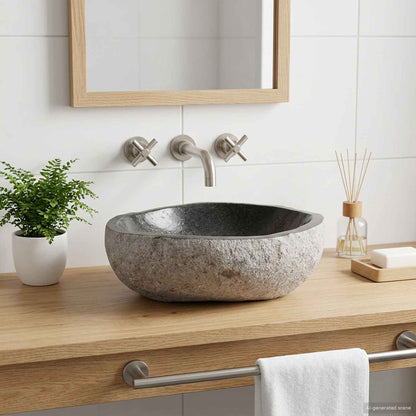 Basin Oval Grey (32-37) x (27-30) x 12 cm Riverstone