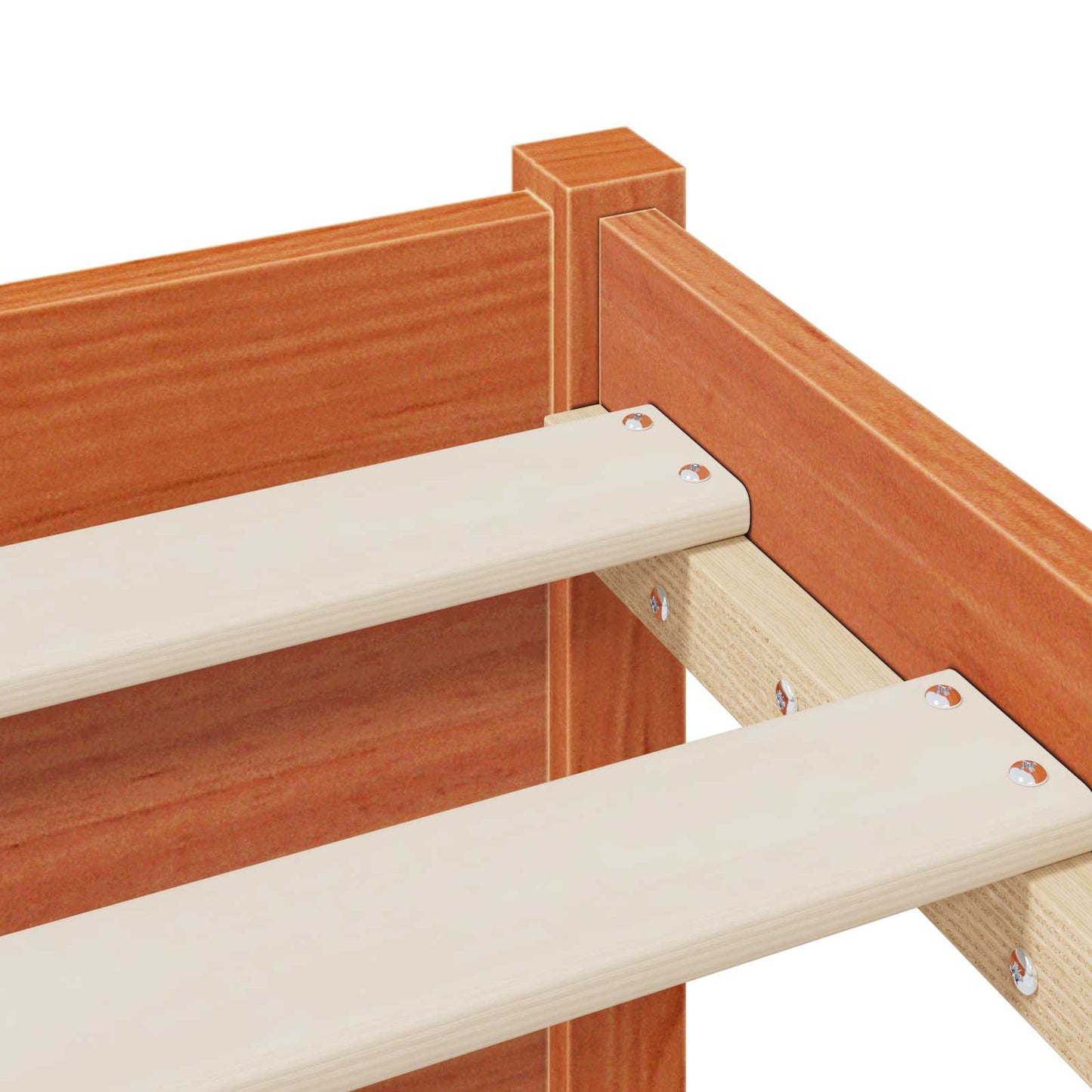 Bed Frame with Storage Headboard Wax Brown 140 x 190 cm