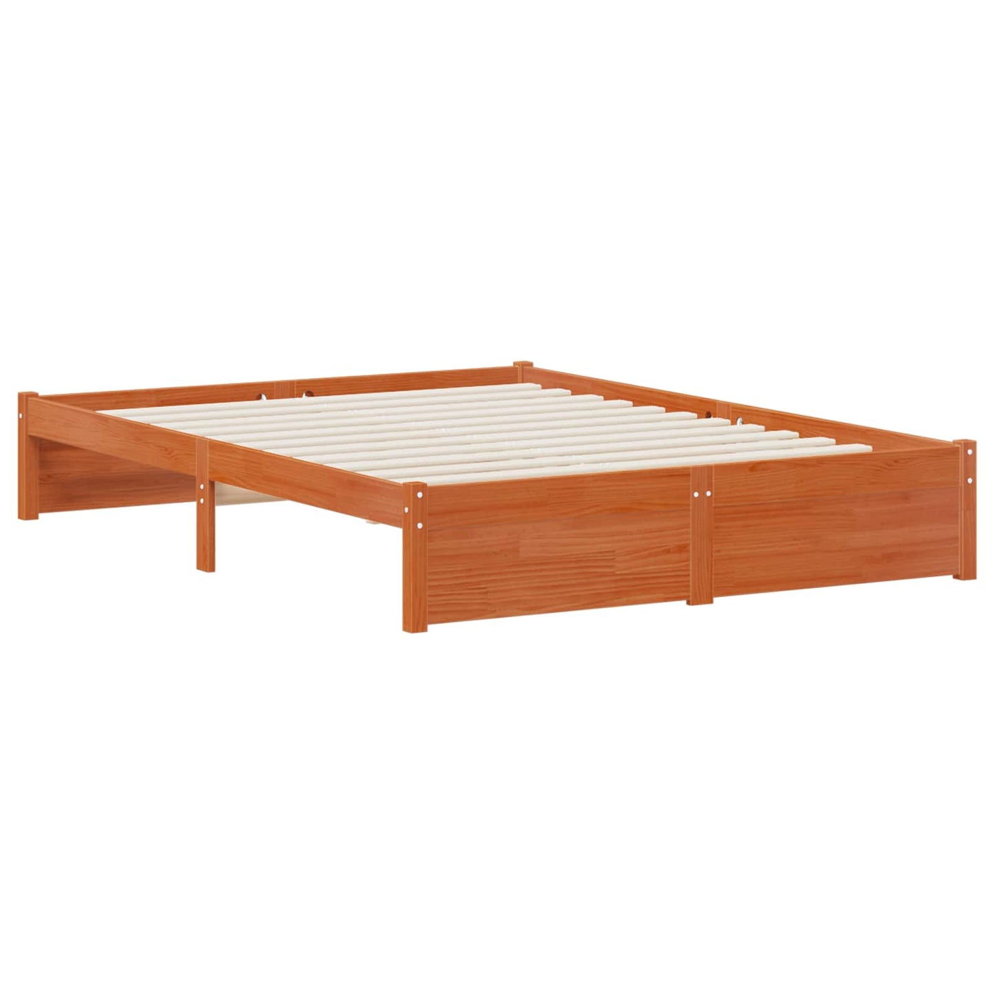 Bed Frame with Storage Headboard Wax Brown 140 x 190 cm