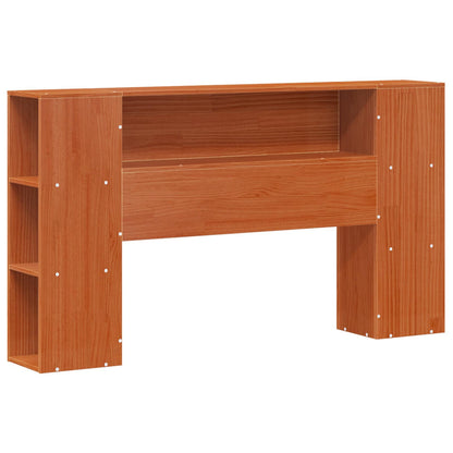 Bed Frame with Storage Headboard Wax Brown 140 x 190 cm