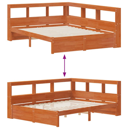 Bookcase Bed with Headboard with Storage Solid Pine Wood