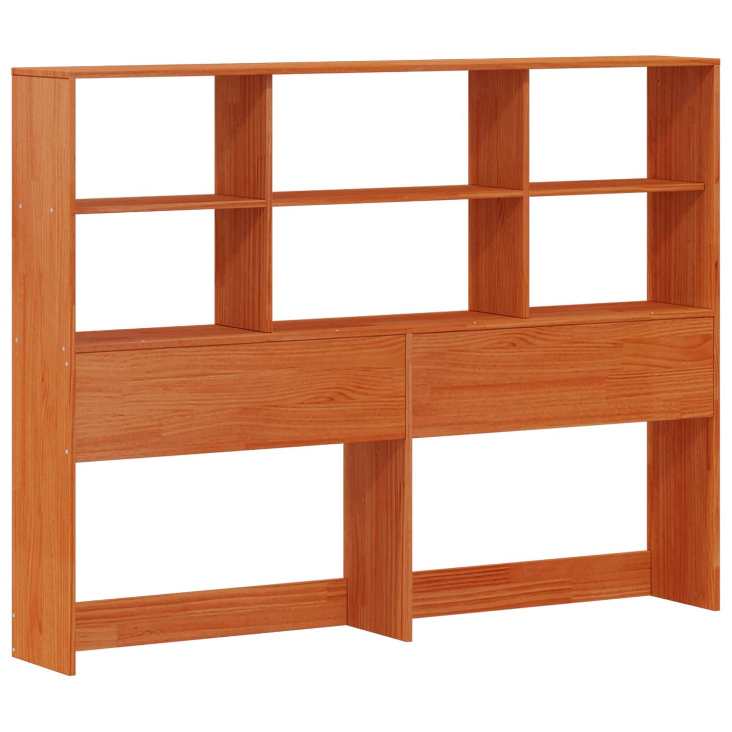 Bed Frame with Storage Headboard Wax Brown 140 x 190 cm