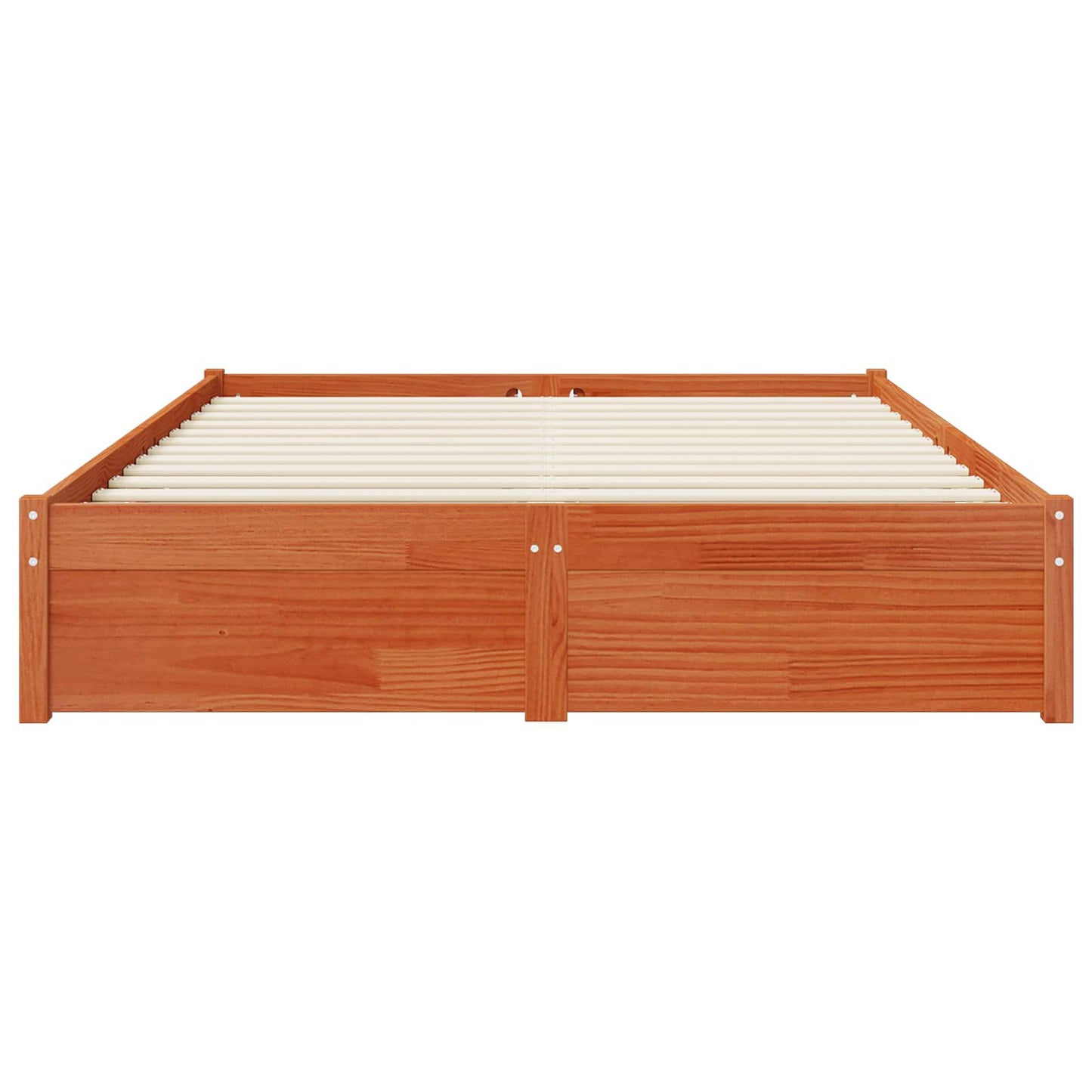 Bed Frame with Drawer with Storage Wax Brown Solid Pine Wood
