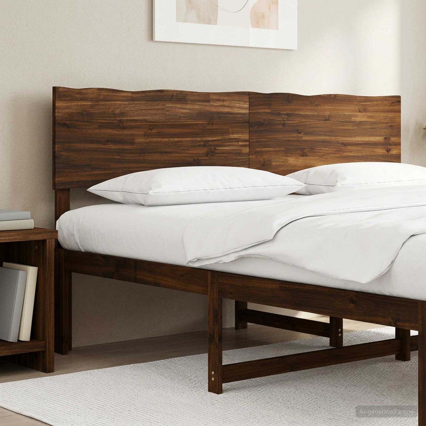 Live Edge Headboard ROSTOCK Dark Brown 200 cm Solid Acacia Wood