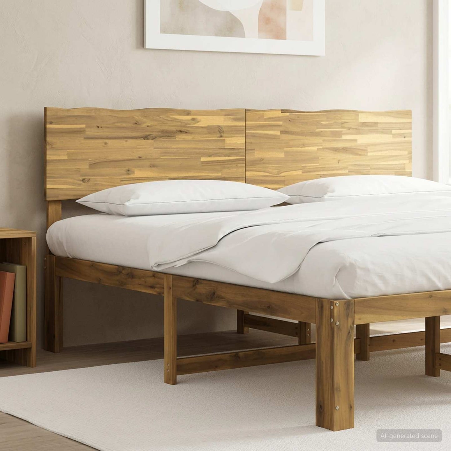 Live Edge Headboard ROSTOCK White 180 cm Solid Acacia Wood