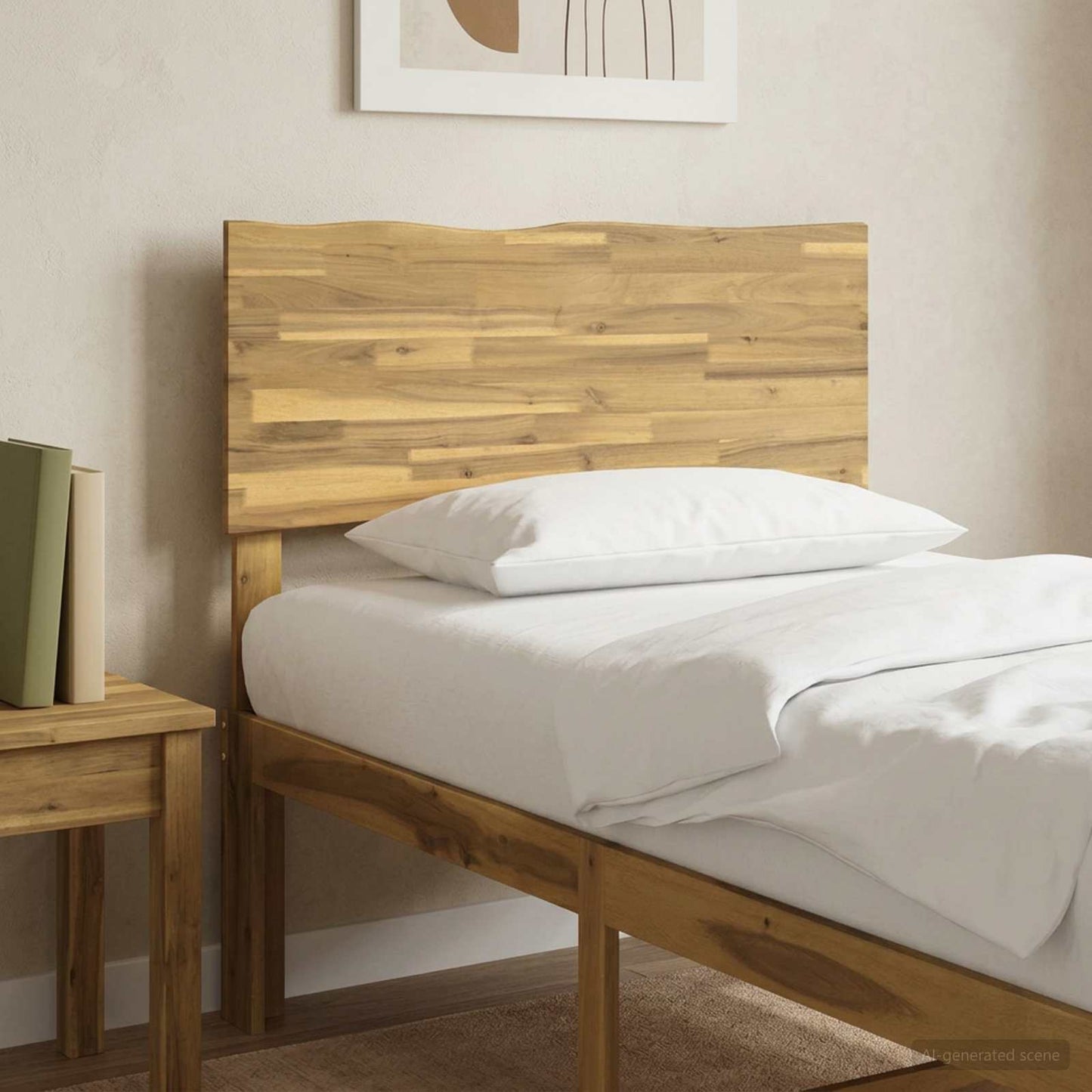 Live Edge Headboard ROSTOCK White 90 cm Solid Acacia Wood