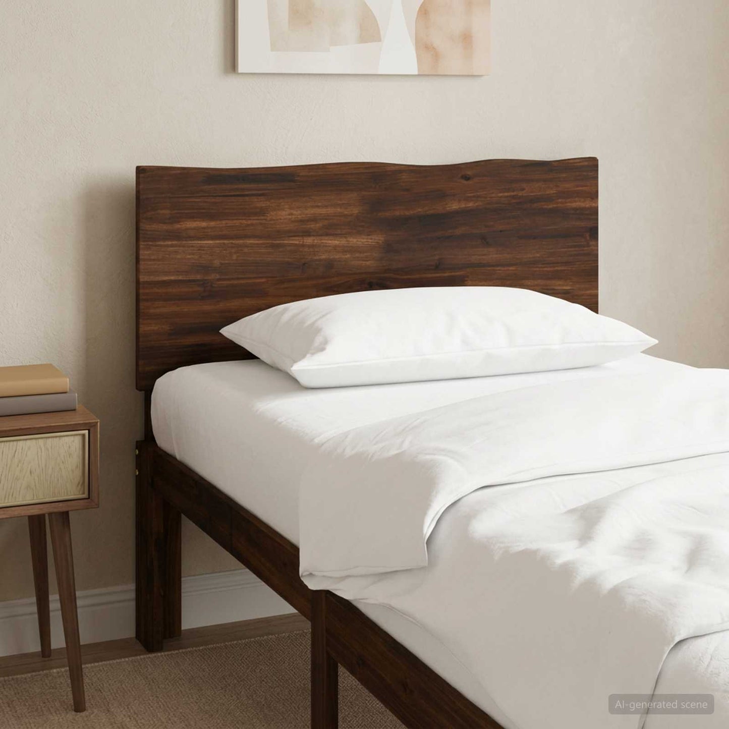 Live Edge Headboard ROSTOCK Dark Brown 90 cm Solid Acacia Wood
