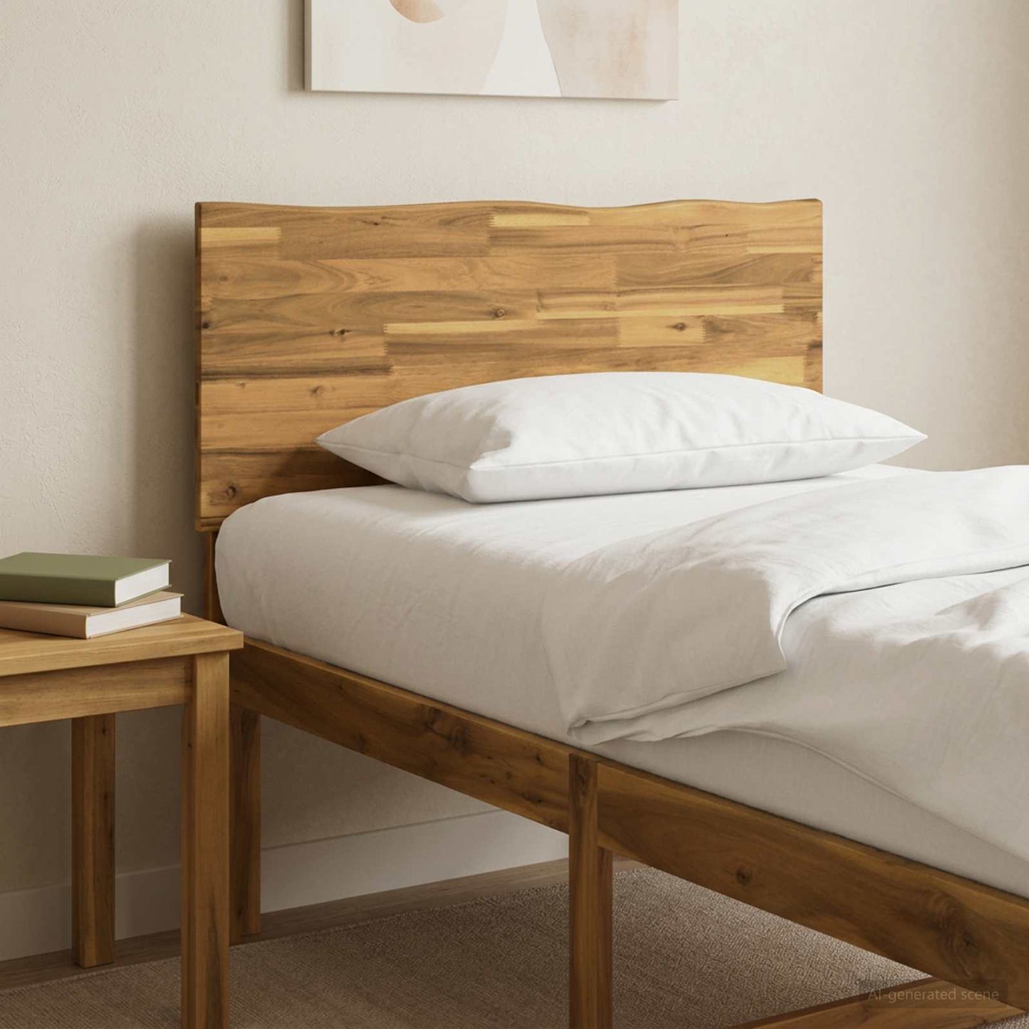 Live Edge Headboard ROSTOCK White 80 cm Solid Acacia Wood