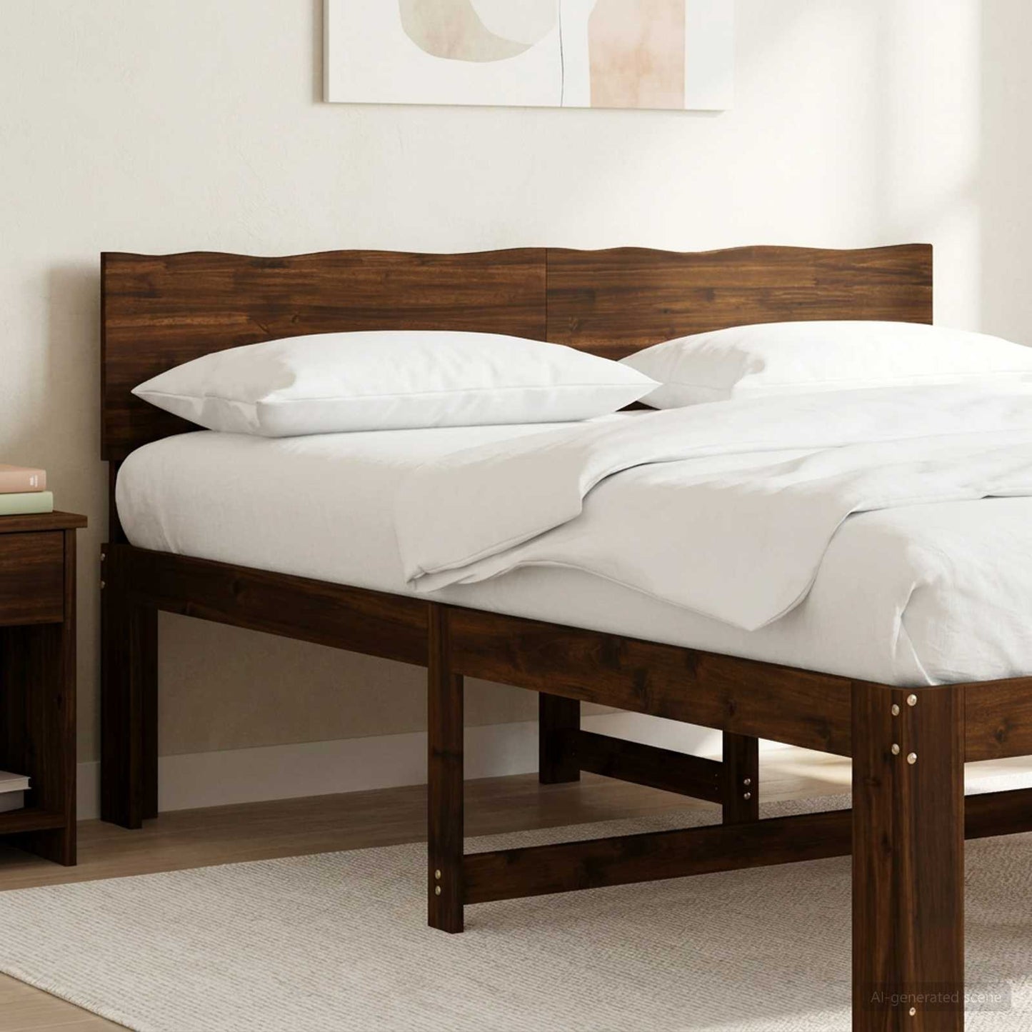 Live Edge Headboard ROSTOCK Dark Brown 135 cm Solid Acacia Wood