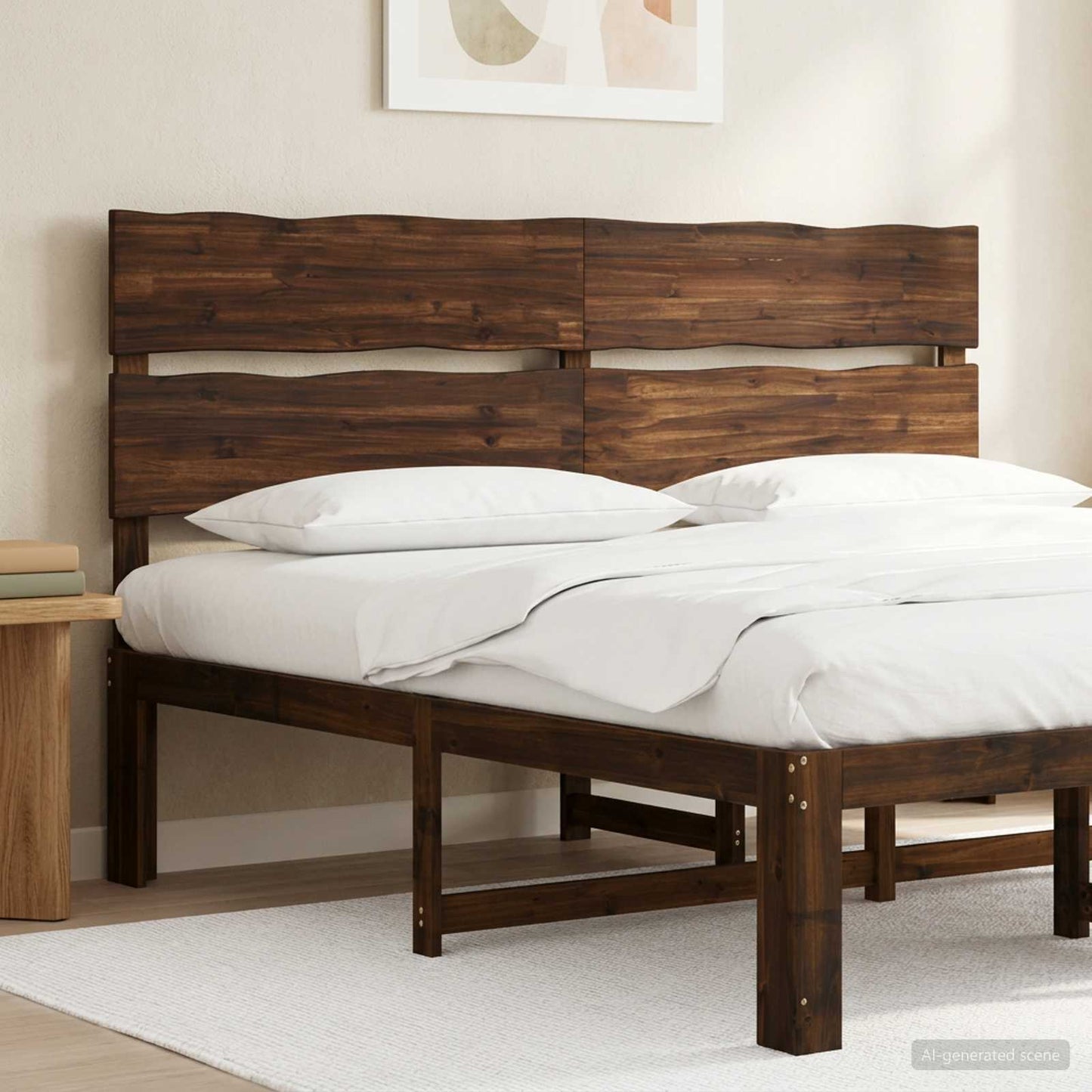 Live Edge Headboard ROSTOCK Dark Brown 200 cm Solid Acacia Wood