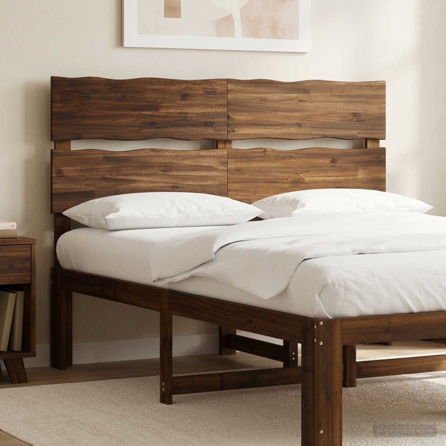 Live Edge Headboard ROSTOCK Dark Brown 160 cm Solid Acacia Wood