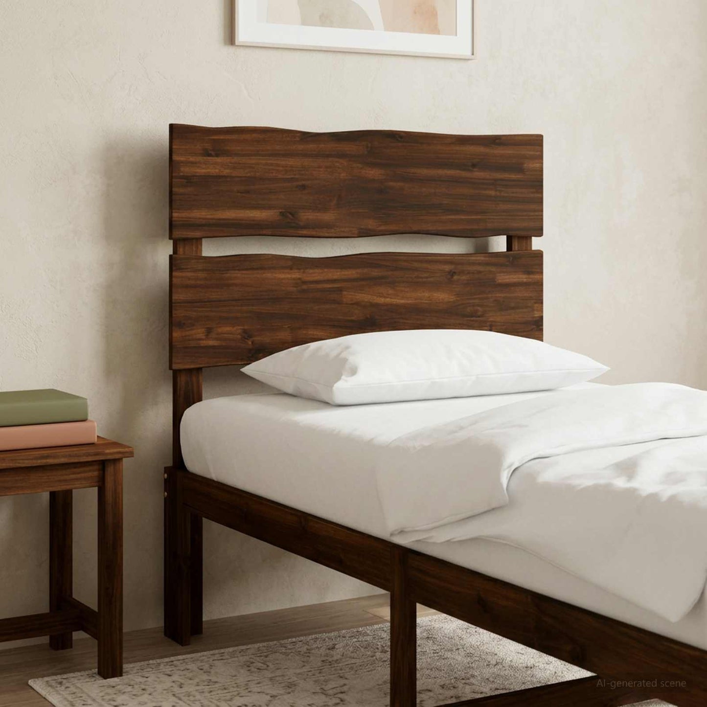 Live Edge Headboard ROSTOCK Dark Brown 75 cm Solid Acacia Wood