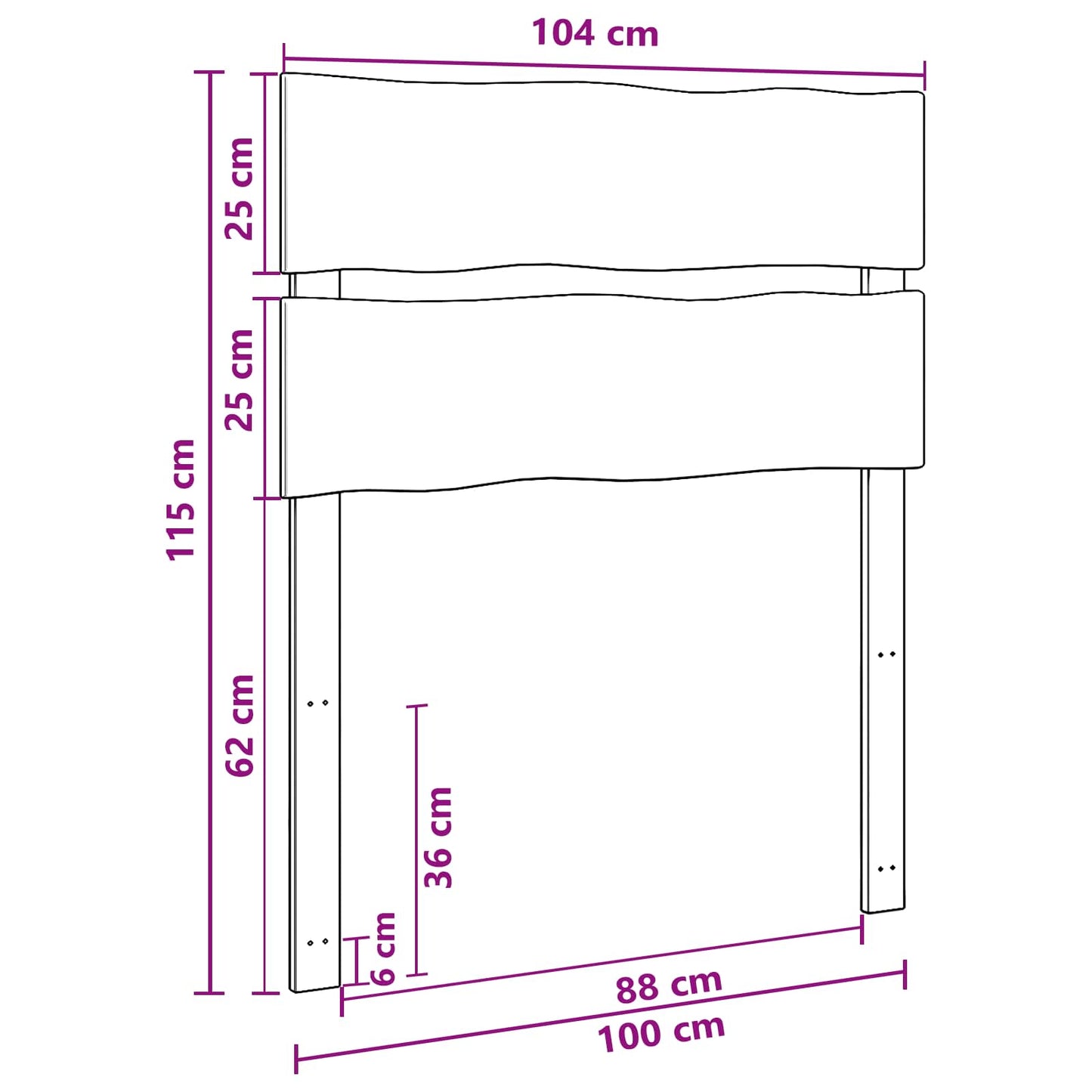 Live Edge Headboard ROSTOCK Dark Brown 100 cm Solid Acacia Wood
