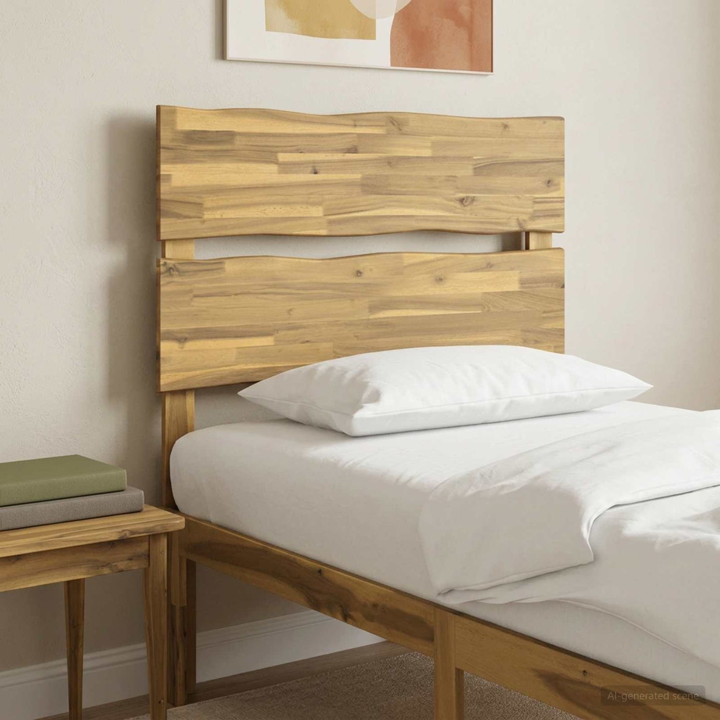 Live Edge Headboard ROSTOCK White 75 cm Solid Acacia Wood