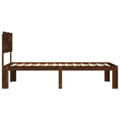 Single Bed Frame with Headboard ROSTOCK Dark Brown 75 x 190 cm