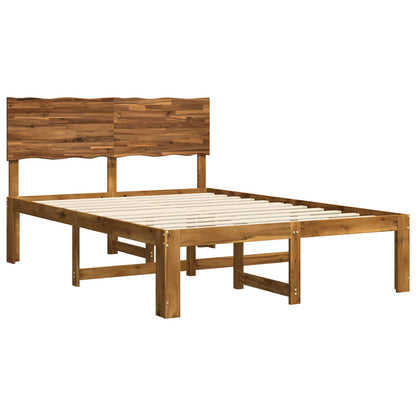 Double Bed Frame with Headboard ROSTOCK Natural 120 x 190 cm