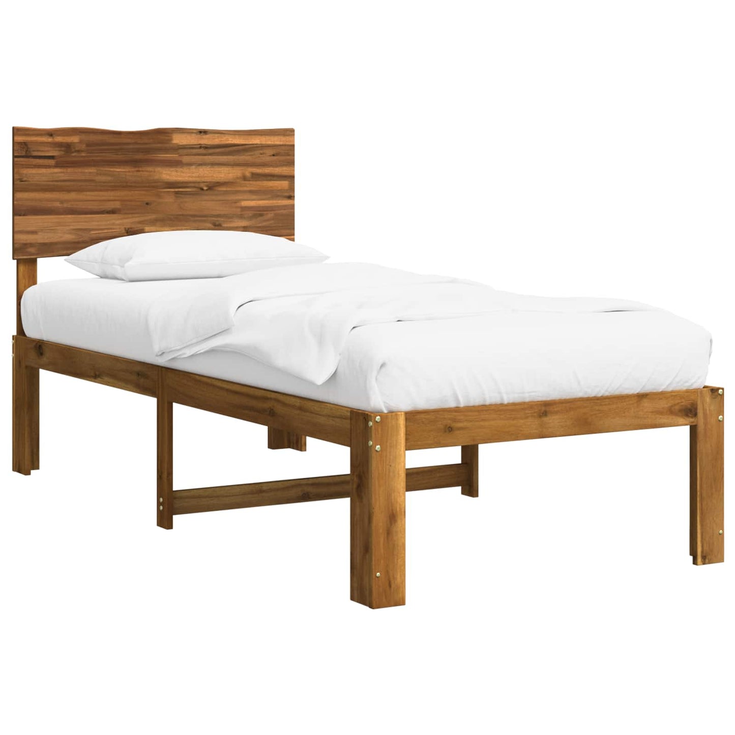 Single Bed Frame with Headboard ROSTOCK Natural 90 x 200 cm