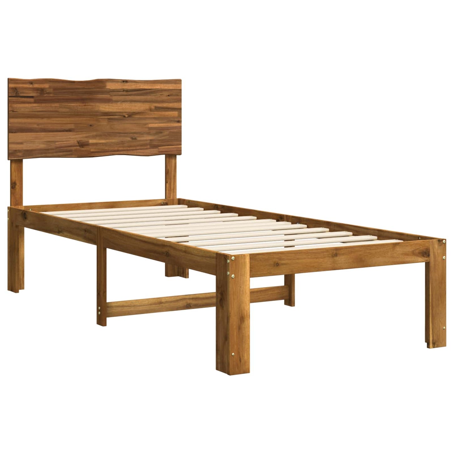 Single Bed Frame with Headboard ROSTOCK Natural 90 x 200 cm