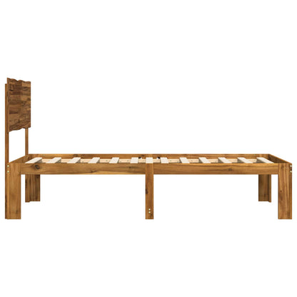 Single Bed Frame with Headboard ROSTOCK Natural 90 x 200 cm