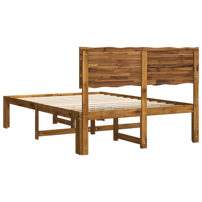 Double Bed Frame with Headboard ROSTOCK Natural 120 x 200 cm