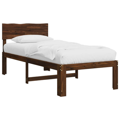 Single Bed Frame with Headboard ROSTOCK Dark Brown 75 x 190 cm