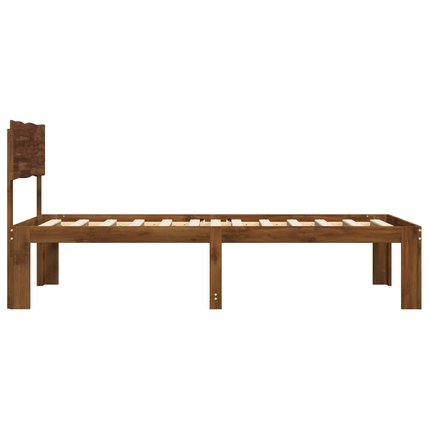 Single Bed Frame with Headboard ROSTOCK Dark Brown 75 x 190 cm