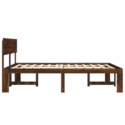 Double Bed Frame with Headboard ROSTOCK Dark Brown 120 x 190 cm