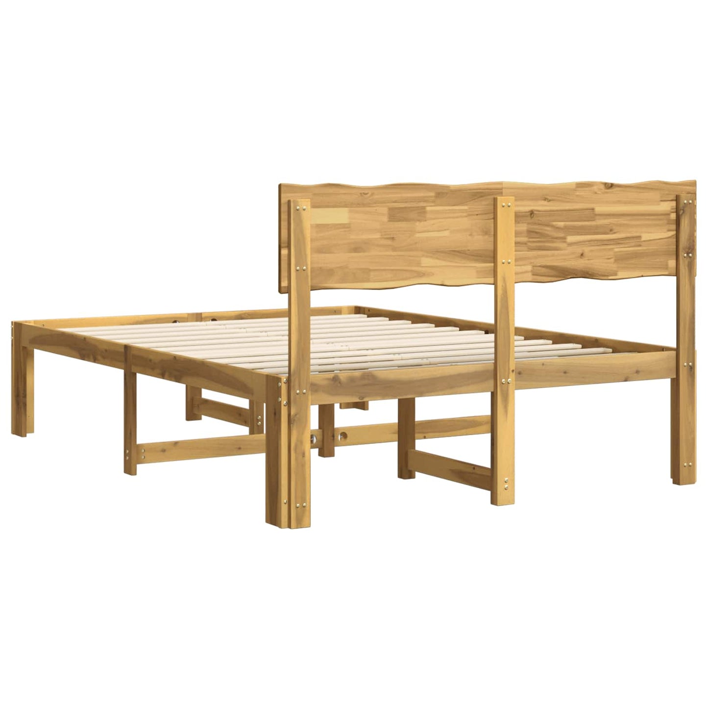 Double Bed Frame with Headboard ROSTOCK White 120 x 190 cm