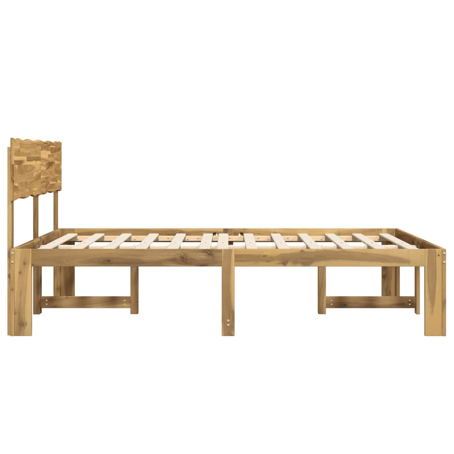 Double Bed Frame with Headboard ROSTOCK White 140 x 190 cm