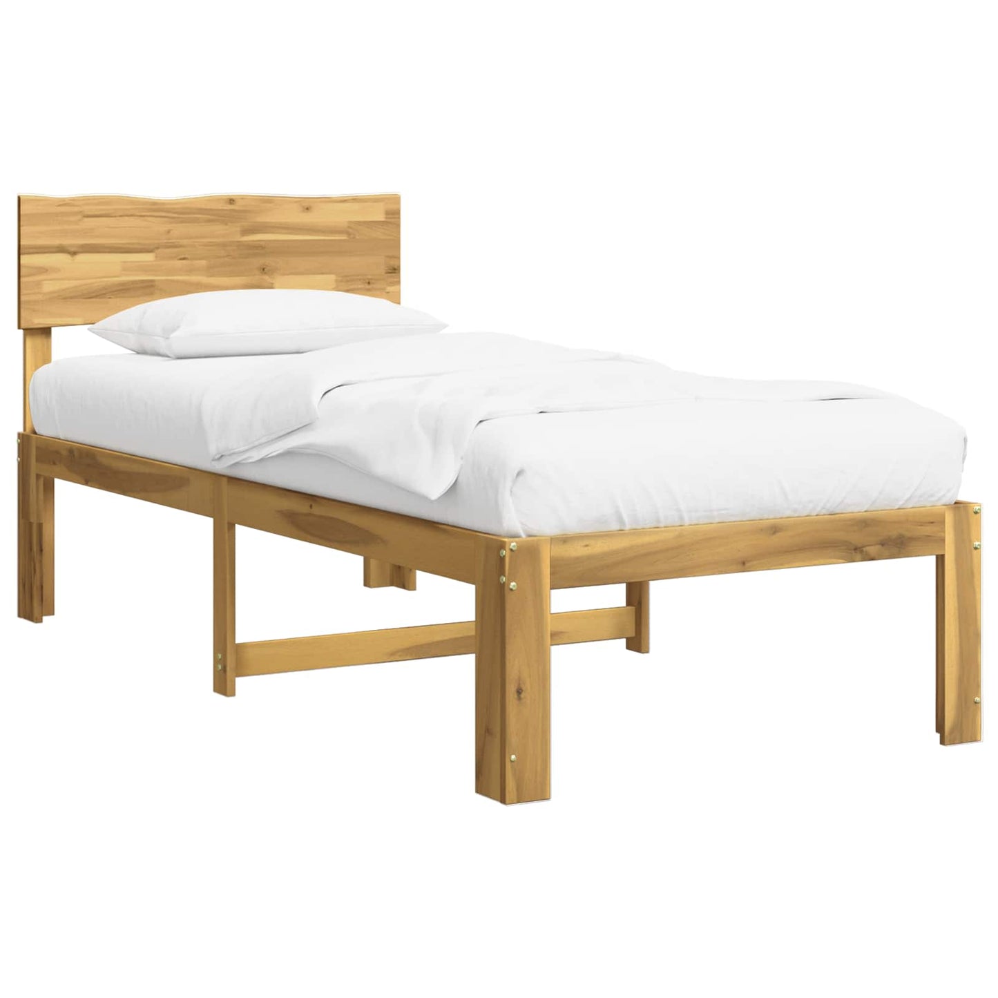Single Bed Frame with Headboard ROSTOCK White 80 x 200 cm
