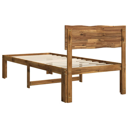Single Bed Frame with Headboard ROSTOCK Natural 90 x 200 cm